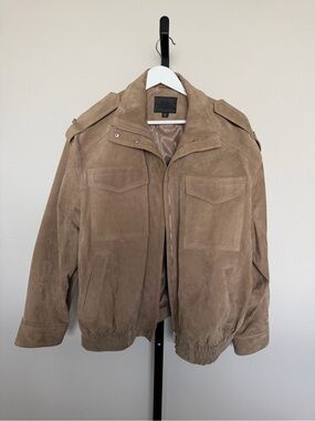 Zara Suede taupe leather jacket